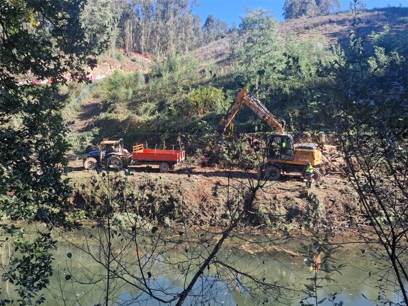 Município promoveu limpeza das margens da ribeira de Mortágua